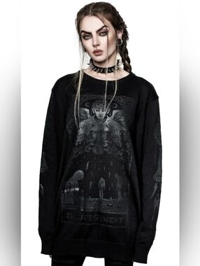 Killstar Unisex The Judgment Knit Sweater, VGUC, Size M